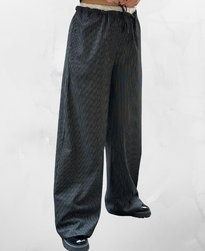 Ριγέ Παντελόνι Wide Leg - Wide Leg Striped Trousers