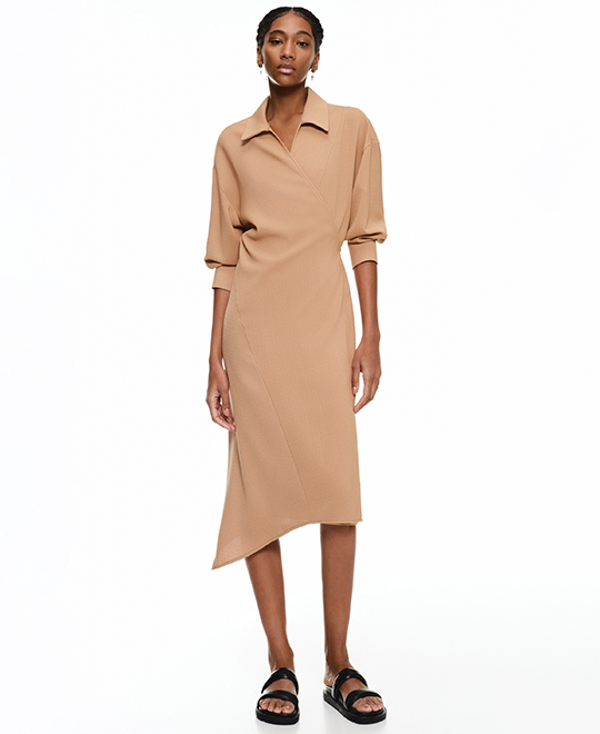 Midi Camel Dress - Μidi Καμηλό Φόρεμα