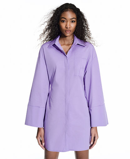 Lilac Shirt Dress - Λιλά Πουκάμισο Φόρεμα