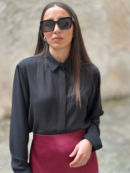 Chiffon Μαύρο Πουκάμισο - Chiffon Black Shirt