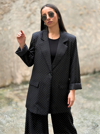 Oversized Κουστούμι με Στρας - Oversized Suit with Rhinestones