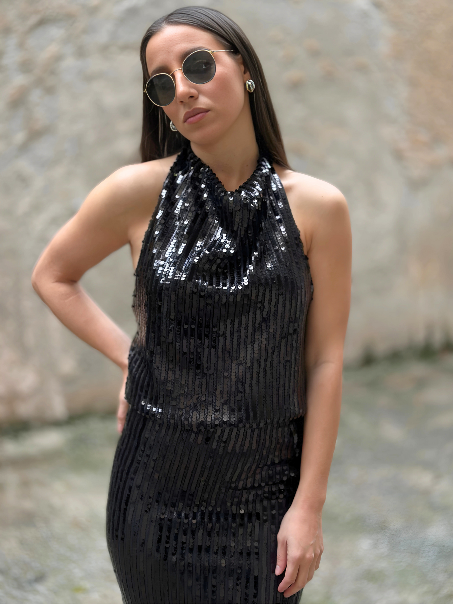 Μαύρο Σετ με Παγέτα - Black Sequin Set