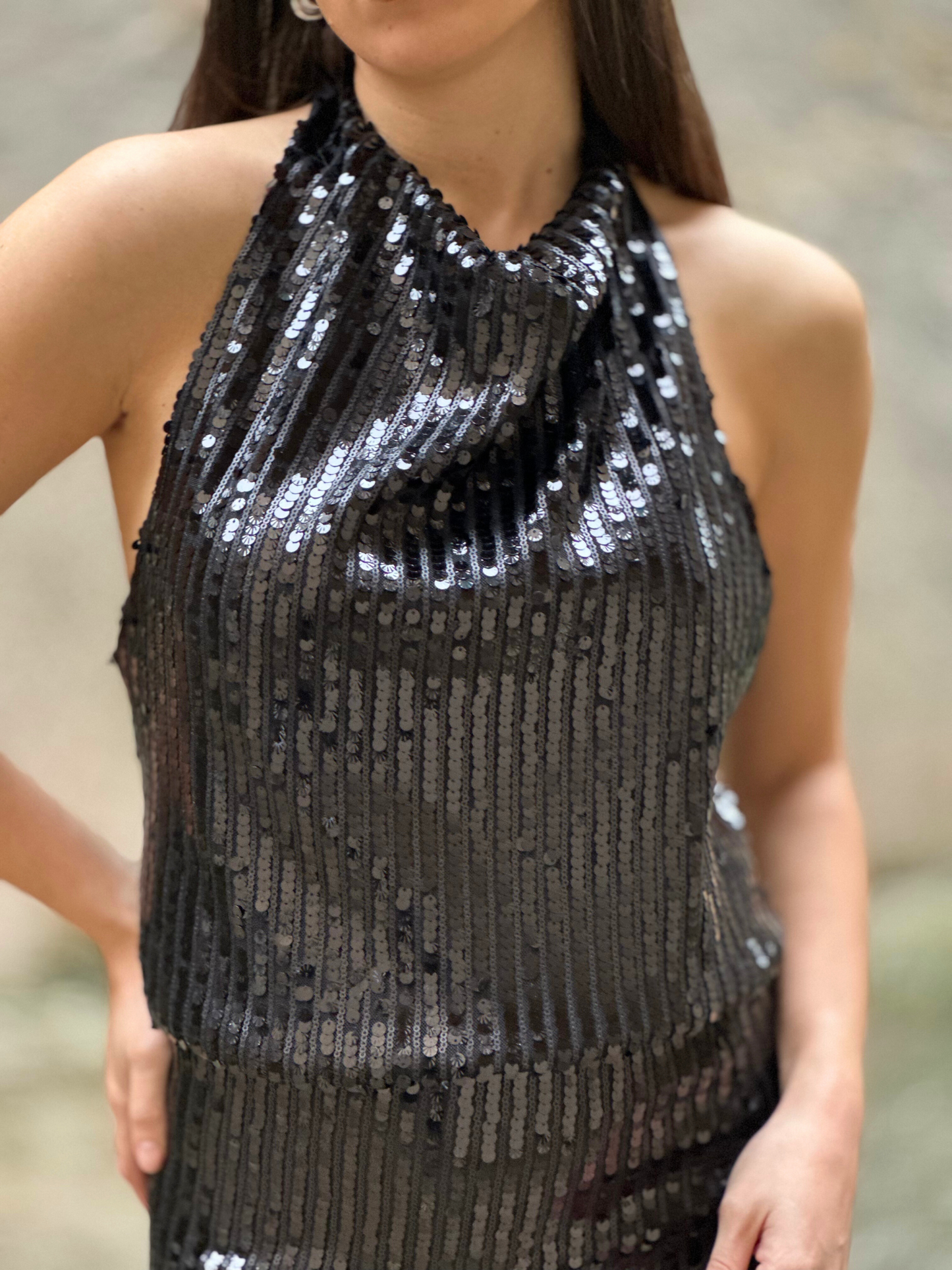 Μαύρο Σετ με Παγέτα - Black Sequin Set