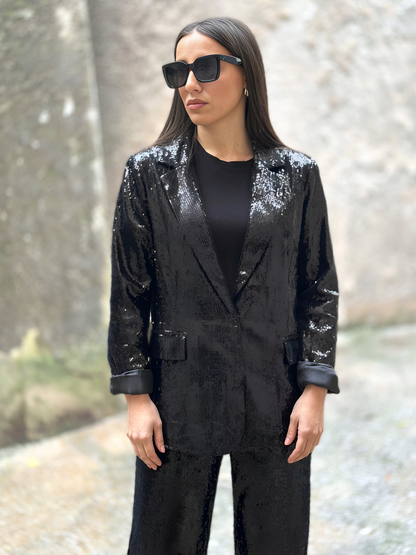 Μαύρο Σακάκι με Παγέτες - Black Sequin Blazer