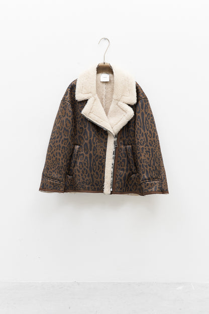 Λεοπάρ Μπουφάν με Επένδυση Shearling - Leopard Shearling Jacket